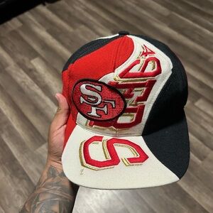 Vtg Rare 90s San Francisco 49ers Logo Drew Pearson Swirl Bolt Snapback Hat NFL
